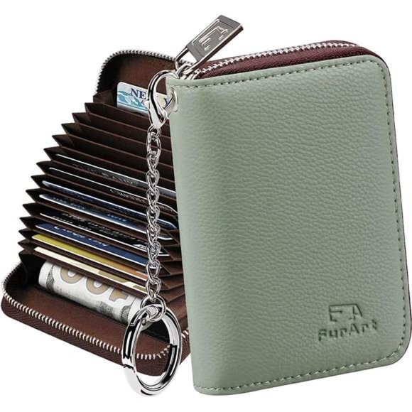 Credit Card Wallet, Zipper Card Cases Holder for Men Women, RFID Blocking - Picture 1 of 6